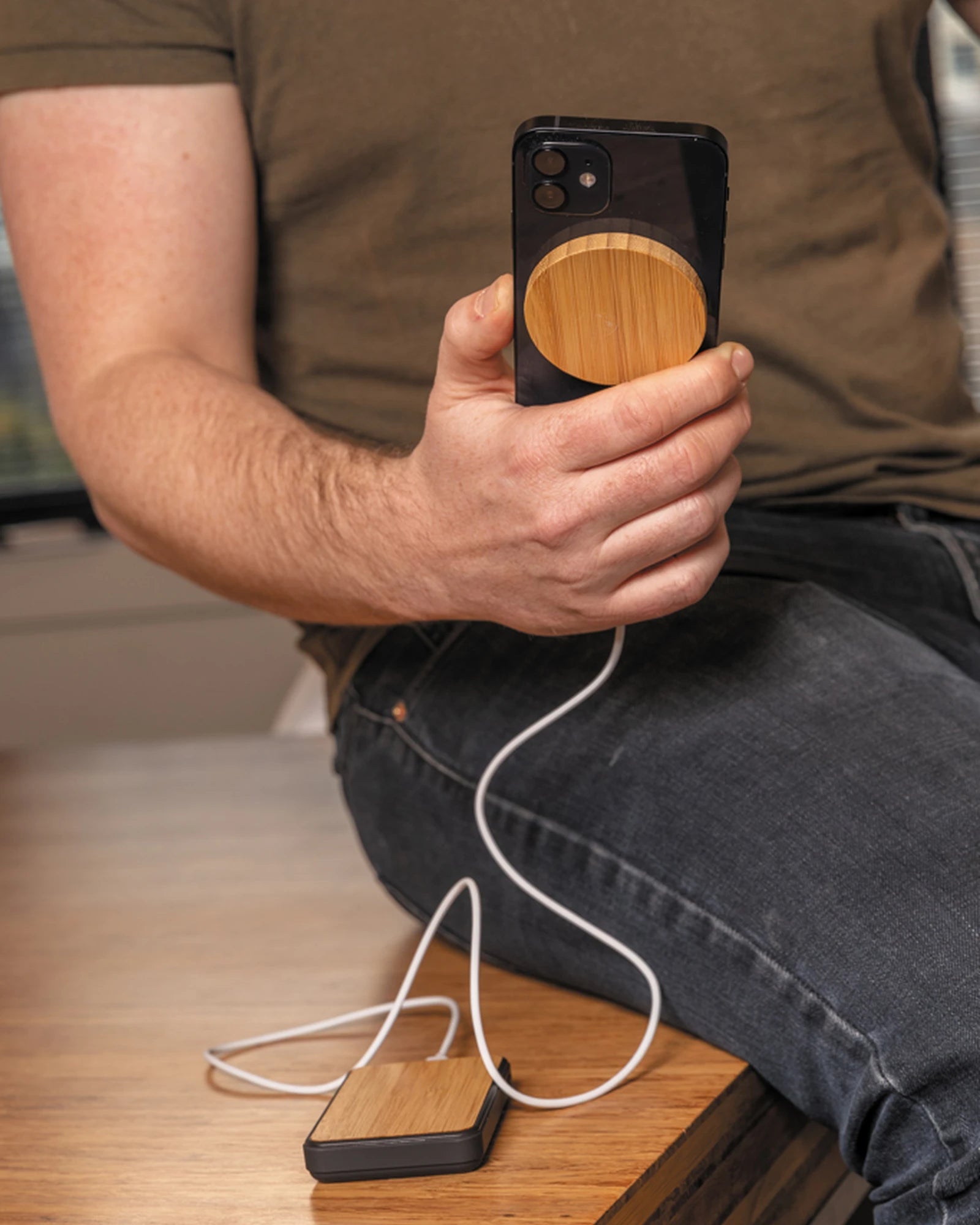 Caricatore wireless magnetico bambù 10W da personalizzare - 8